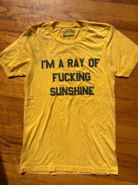 Jac Vanek Yellow Graphic Tee with Black Text